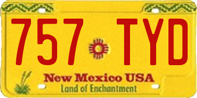 NM license plate 757TYD