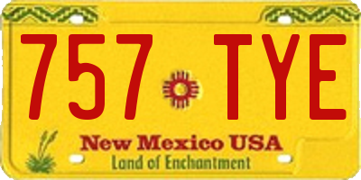 NM license plate 757TYE