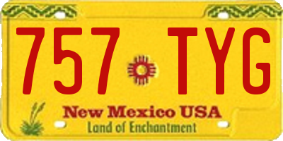 NM license plate 757TYG