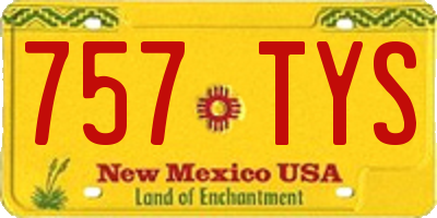 NM license plate 757TYS
