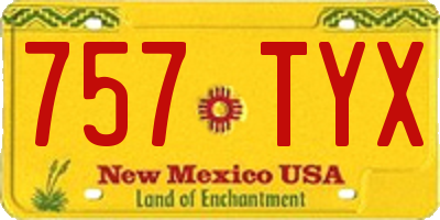 NM license plate 757TYX