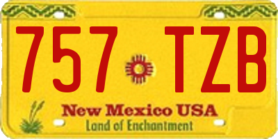 NM license plate 757TZB