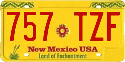NM license plate 757TZF