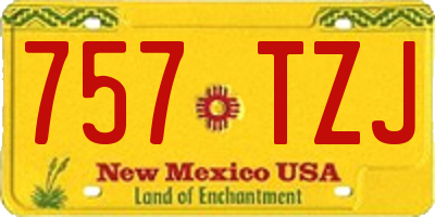 NM license plate 757TZJ