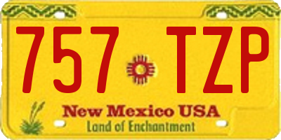 NM license plate 757TZP