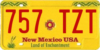 NM license plate 757TZT