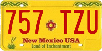 NM license plate 757TZU