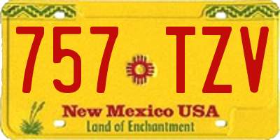 NM license plate 757TZV