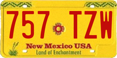 NM license plate 757TZW