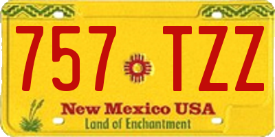 NM license plate 757TZZ