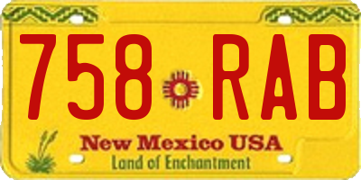 NM license plate 758RAB