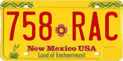 NM license plate 758RAC