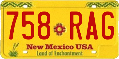 NM license plate 758RAG