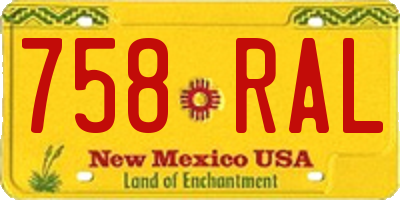 NM license plate 758RAL