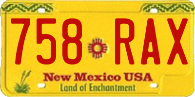 NM license plate 758RAX
