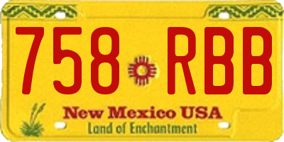 NM license plate 758RBB