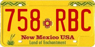 NM license plate 758RBC