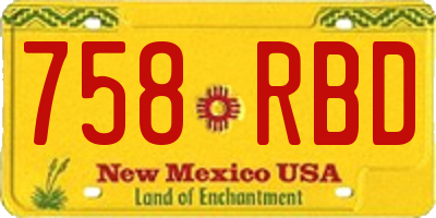 NM license plate 758RBD