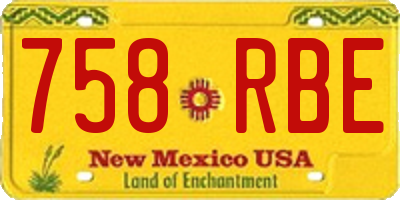 NM license plate 758RBE