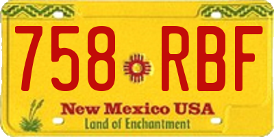 NM license plate 758RBF