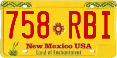 NM license plate 758RBI