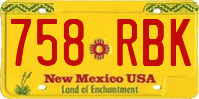 NM license plate 758RBK