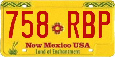 NM license plate 758RBP
