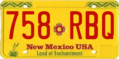 NM license plate 758RBQ