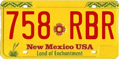 NM license plate 758RBR