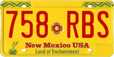 NM license plate 758RBS