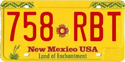 NM license plate 758RBT