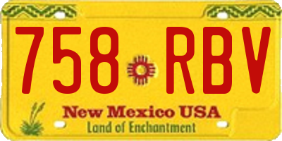 NM license plate 758RBV