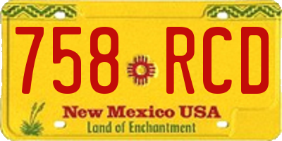 NM license plate 758RCD