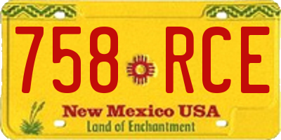 NM license plate 758RCE
