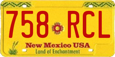 NM license plate 758RCL