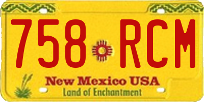 NM license plate 758RCM