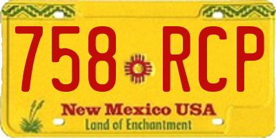 NM license plate 758RCP