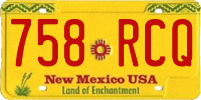 NM license plate 758RCQ