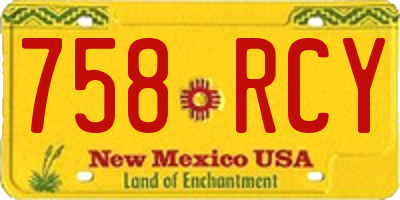 NM license plate 758RCY