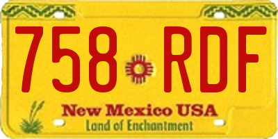 NM license plate 758RDF