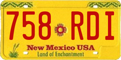 NM license plate 758RDI
