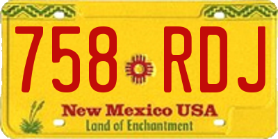 NM license plate 758RDJ