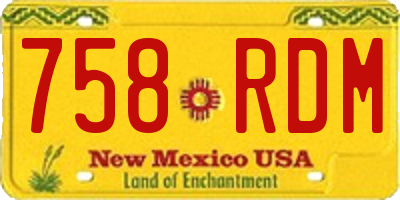 NM license plate 758RDM
