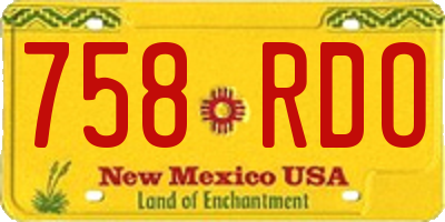 NM license plate 758RDO