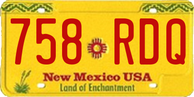 NM license plate 758RDQ