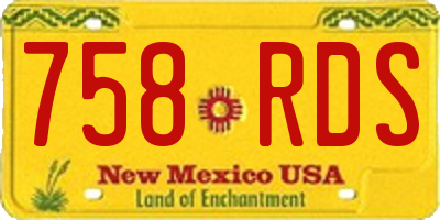 NM license plate 758RDS