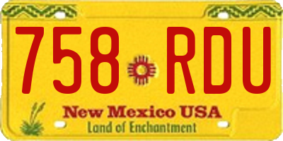 NM license plate 758RDU