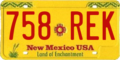 NM license plate 758REK