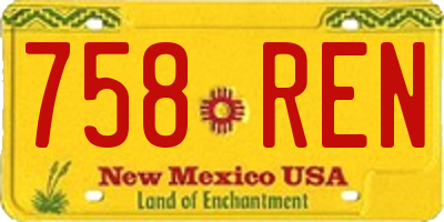 NM license plate 758REN