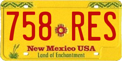 NM license plate 758RES